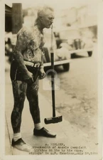 Tattooed Strong Man Rasmus Nielsen (USA, c.1940) RPPC Photo Postcard COPY