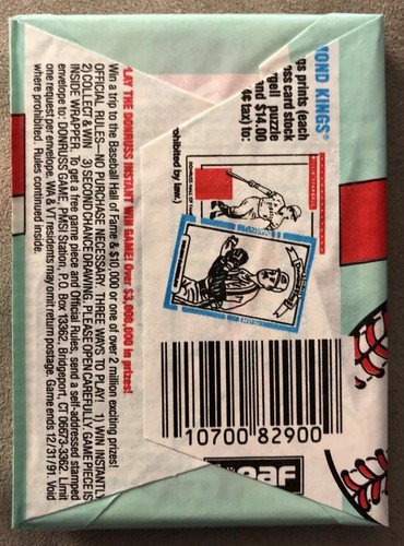 1991 Donruss Wax Pack Sandy Alomar Indians Award Winner Showing Top Front - Picture 2 of 2