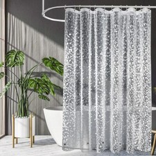 Waterproof Shower Curtain for Bath 3D Bath Shower Curtain Clear Pebbles Printed