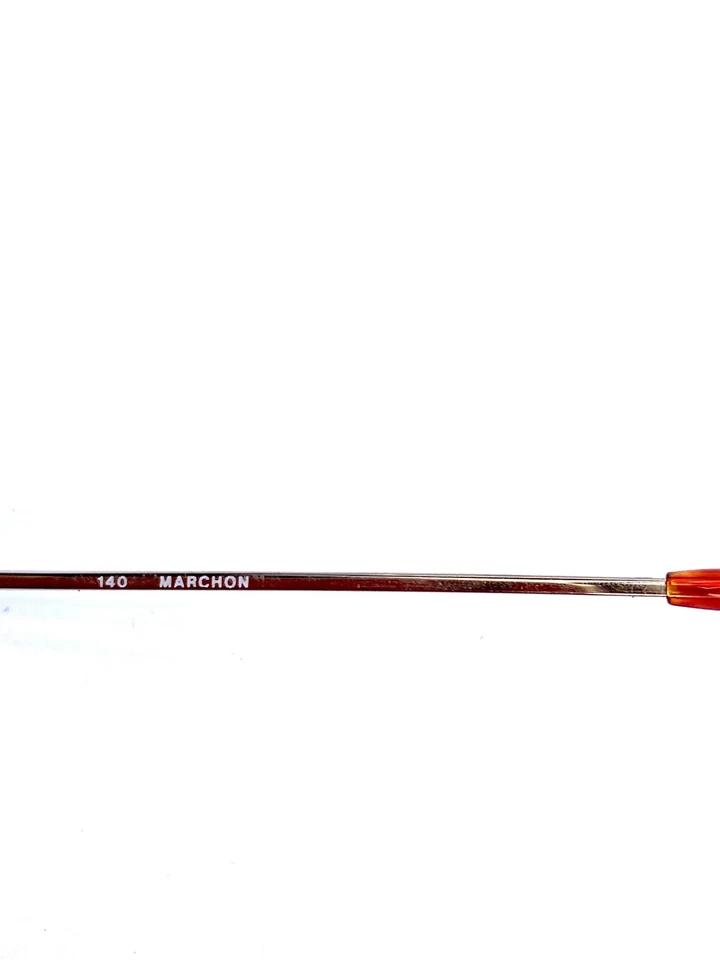 New MarchOn Gold Orange Metal Round Eyeglasses W Flex Temple Horizon 46 18 140 - Image 4 of 4