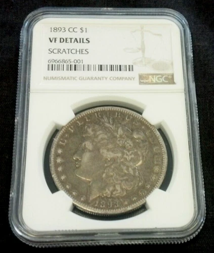 1893-CC CARSON CITY MORGAN SILVER DOLLAR NGC VF DETAILS SCRATCHES (2664)