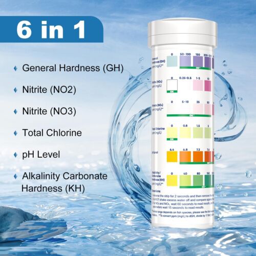 Aquarium Test Strips - Ammonia Test Kit for Aquarium - 6 in 1 Aquarium Water ... - Picture 2 of 7