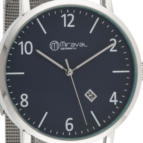 Moderne Herrenarmbanduhr mit Edelstahlarmband Datumsanzeige Quarzuhrwerk 43 mm - Bild 2 von 2