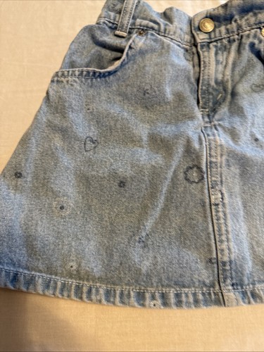 Vintage Levis Girls Cute Designs Jean Skirt Size 4 - Picture 3 of 7
