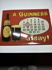 Vintage Guinness Beer Calendar  Sign-A Guinness A day! Ireland Man Cave College