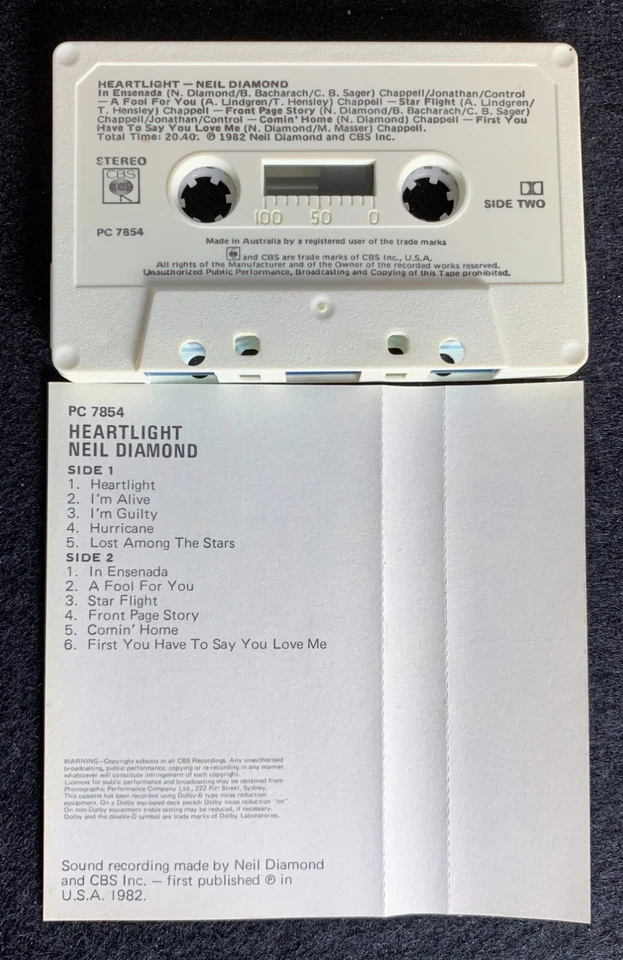 Neil Diamond – Heartlight, AUS Cassette - Image 3 of 4