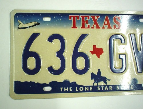Texas License Plate 636-GVW Embossed The Lone Star State 2005 Date Cowboy - Picture 2 of 4