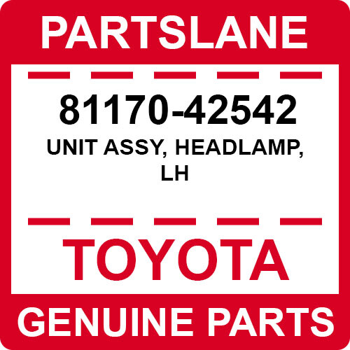 81170-42542 Toyota OEM Genuine UNIT ASSY, HEADLAMP, LH | eBay