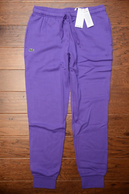 Lacoste Sport XH5528 Men's Purple Fleece Cotton Joggers Sweatpants M EU 4