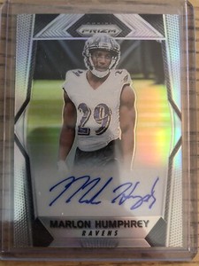 MARLON HUMPHREY 2017 Panini Prizm SILVER REFRACTOR AUTO ROOKIE RC RARE Ravens SP