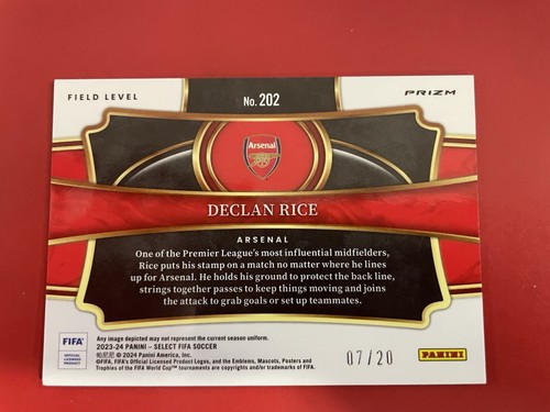 Declan Rice 2023/24 Panini Select Field Level White 7/20 - Picture 2 of 2