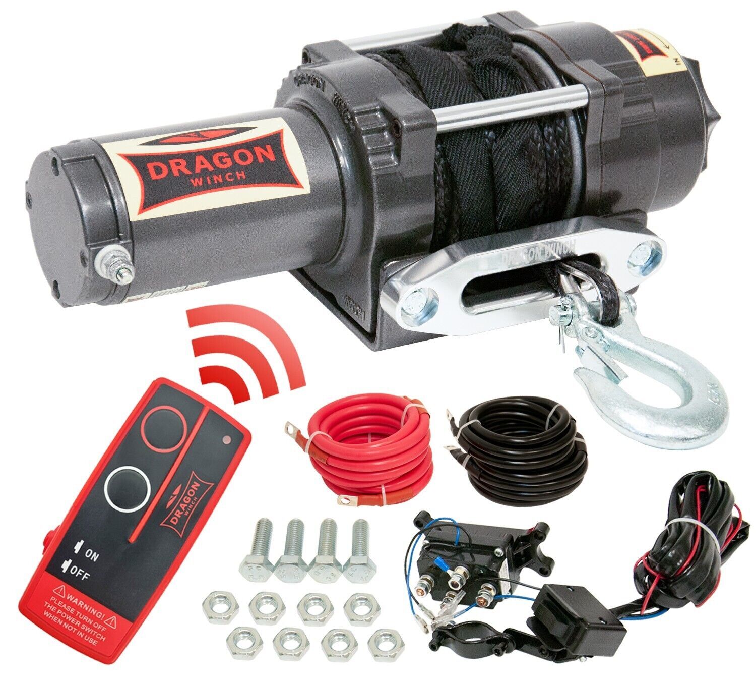 Dragon Winch Verricello elettrico Highlander 3500 libbre 1588 kg 12 V Corda...