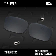 iROX Polarized Replacement Lenses for-Oakley Sliver OO9262  - Black