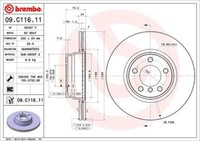 2X Brembo 09.C116.11 Bremsscheibe