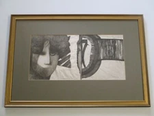 BARBARA A WOOD PORTRAIT DRAWING ABSTRACT EXPRESSIONISM COLLAGE PORTRAIT  CUBISM