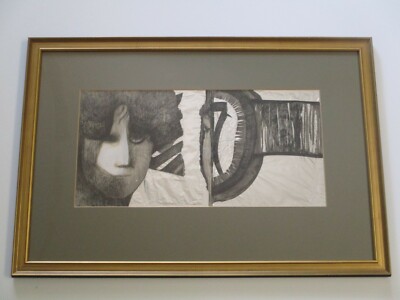 BARBARA A WOOD PORTRAIT DRAWING ABSTRACT EXPRESSIONISM COLLAGE PORTRAIT  CUBISM