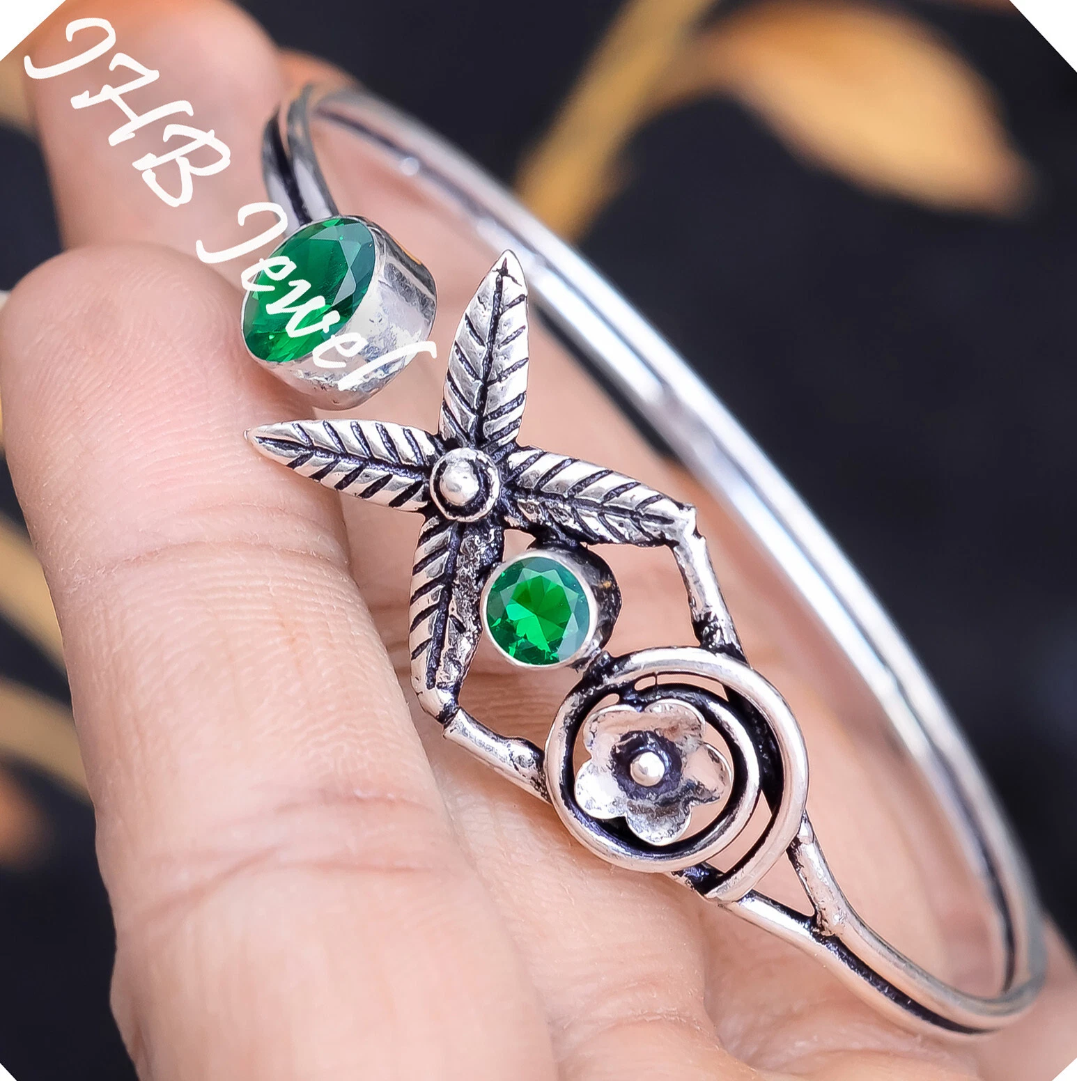 VALENTINO Bracciale in argento sterling 925 con più pietre preziose diopside cromato per cristiano