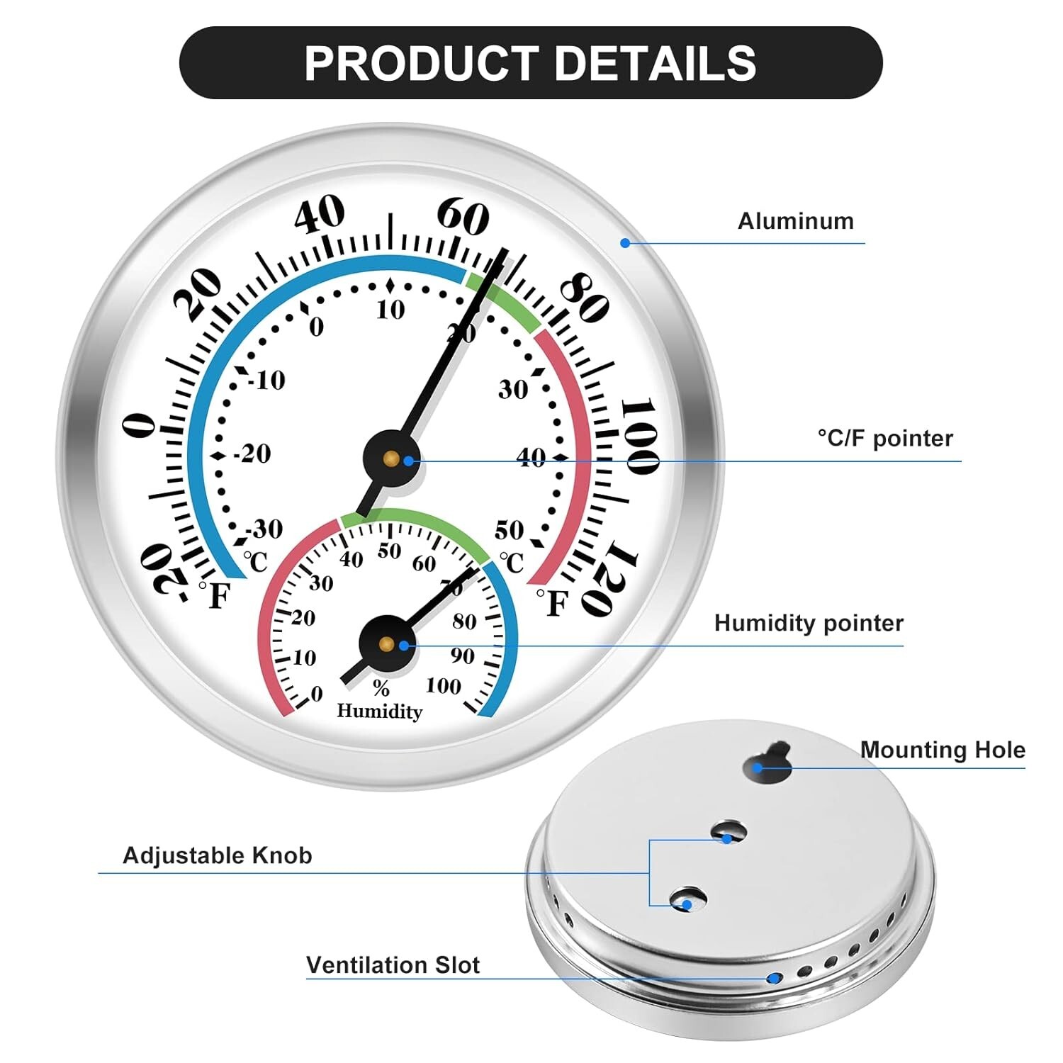 High-Precision 2-in-1 Hygrometer & Thermometer - Ideal for Health Monitoring