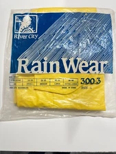 River City Garments Size Large Rain Gear -Jacket, Detachable Hood, & Bib Pants