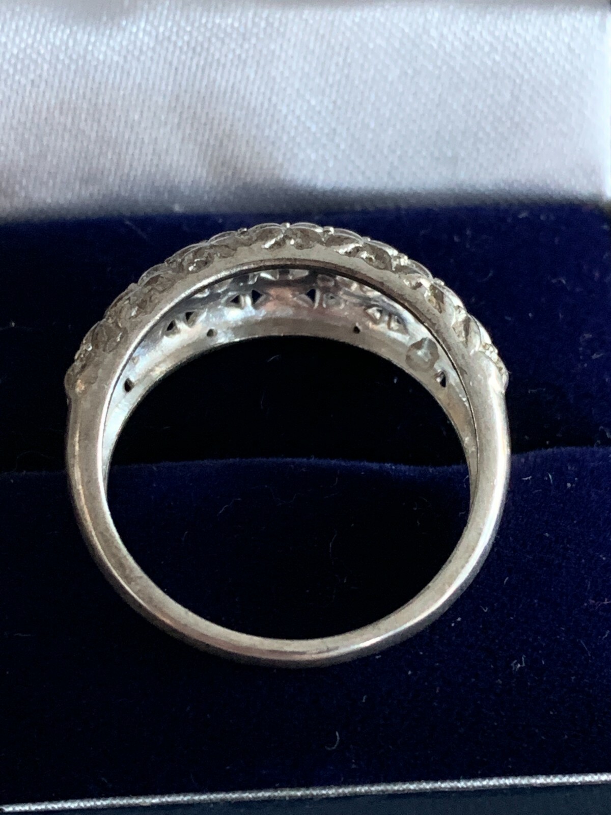 Vintage Solid Silver Ring Size T Hallmarked - image 2