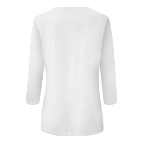 Women's Fashion Casual Seven Sleeve Valentine's Day Printed Pullover Top - Picture 10 of 27