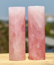 Superb Duos Pink Rose Quartz Crystal Stick Wands Massage Healing Reiki 100MM