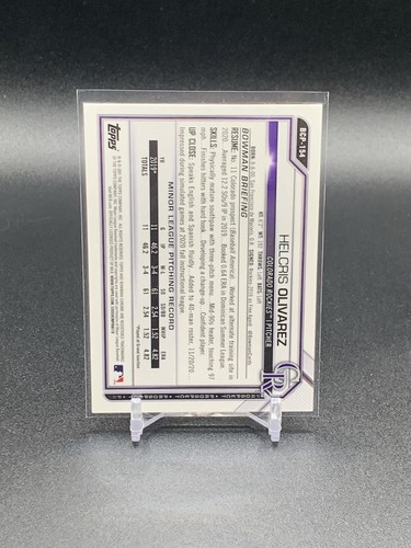 2021 Bowman Chrome Sapphire Helcris Olivarez BCP-154 1st Yellow Refractor /50 - Picture 2 of 2