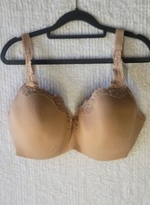 Le Mystere 965 NWT Lace Tisha Full-Busted Bra Underwire T- Shirt Beige