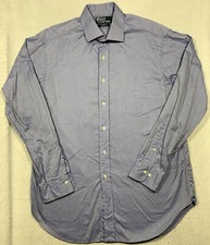 Polo Ralph Lauren Long Sleeve Regent Cassic Fit Button Up Shirt Mens L 16.5 Blue