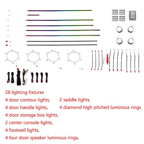 28 Light 256 Color For 2015-2022 Edge Active Ambient Lighting Atmosphere Light - Picture 3 of 3