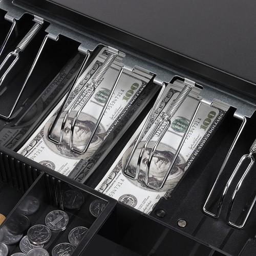 Electronic/Manual Security Lockable Cash Box Tray Money Drawer Safe Storage Keys - Picture 9 of 12
