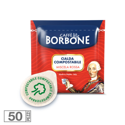 50 Kaffeepads Caffe' Borbone miscela rossa Ese 44 MM Karte Portionen Filter Mild