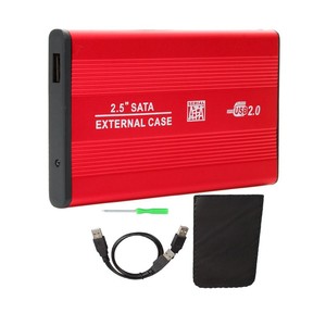 New-2-5-034-SATA-USB-2-0-Hard-Disk-Drive-HD-HDD-CASE-Enclosure-Case-Red