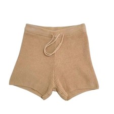 REFORMATION Sanzo Tie Waist Organic Cotton Rib Knit Sweater Shorts Womens Size S