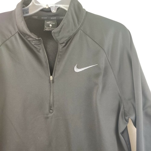 Nike Dri-Fit Men's Large 1/4 Zip Pullover Jacket Black Size L - Picture 2 of 8