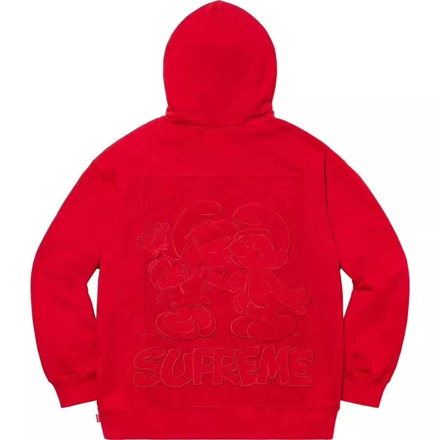 Sweat à capuche rouge Supreme Schtroumpfs NEUF taille M