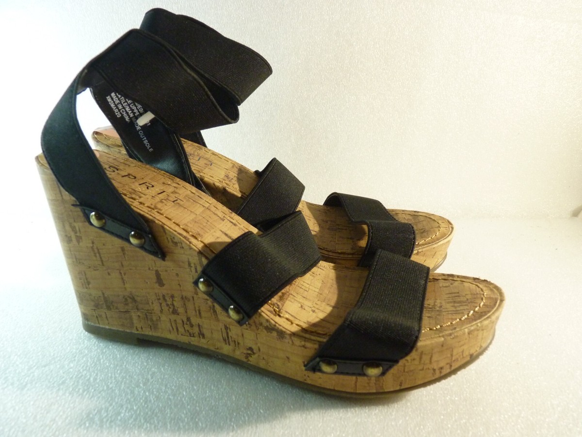 Esprit Women shoes sandals Wedge Black Size SKU 10992