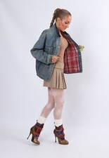 Vintage 90's Denim Jacket Lined Old Navy Uk 12 Medium (cfz)