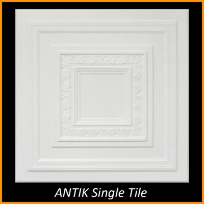Glue Up Styrofoam Decorative Ceiling Tiles 20x20 ANTIK Pack OF 64 (168.96 sf)