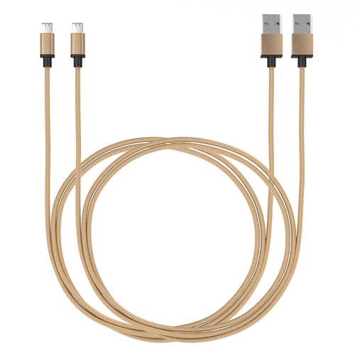 2x 2m zestaw kabli ładujących micro USB | dane do telefonu komórkowego tabletu Samsung PS4 Xbox GOLD - Zdjęcie 2 z 5