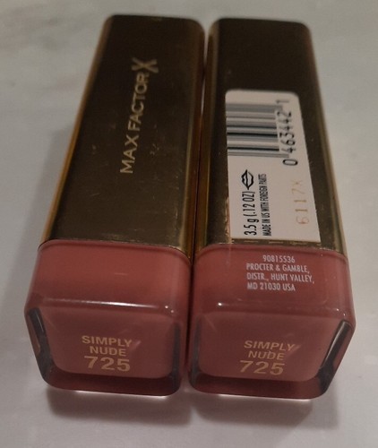2 Max Factor Colour Elixir Lipstick #725 Simply Nude SEALED  - Picture 2 of 6