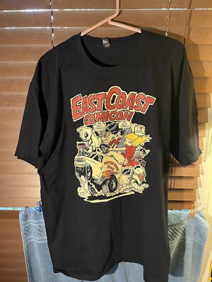 2018 East Coast Comicon T Shirt Cliff Galbraith ''Hot Rod Comic Van'' XL New (g)