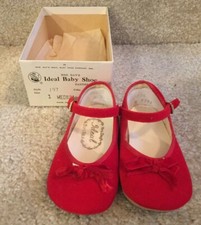 Mrs. Day's Ideal Baby Shoes Red Velvet Size 1 Medium in Partial Box FREE SHIP