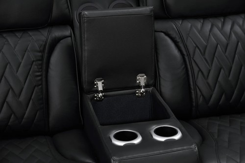 NEW Black Power Recliner & Adj Headrest 2PC Sofa Set Bluetooth Speaker - Picture 6 of 9