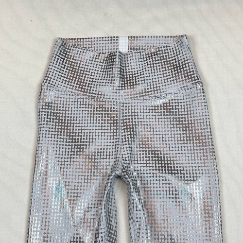 PELOTON Show Up Digital Foil Silver Metallic High-Waist Legging Full-Length MED - Bild 2 von 7
