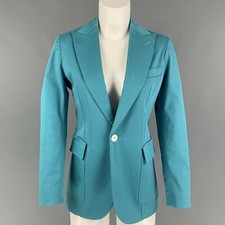 Dsquared2 Size 8 Teal Cotton Jacket Blazer