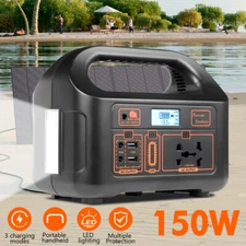 Portable 150W Power Station Solar Generator Backup Power LED Tirp Camping AC/ DC