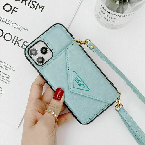 Crossbody Card Slot Phone Case For iPhone 11 12 13 14 15 Pro Max XR XS 7 8 SE - Picture 5 of 45