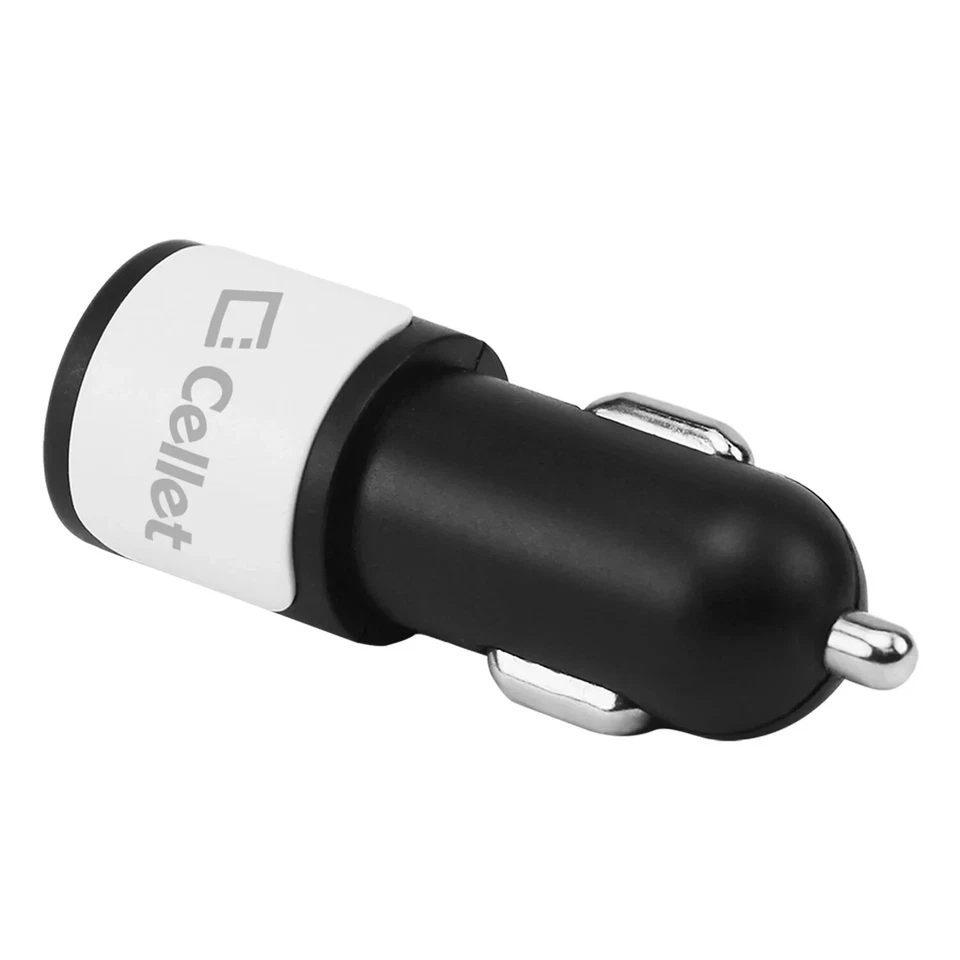 Cellet 2.1A/10W High Power Dual USB Car Charger (Type-C Cable Included) - White - Image 3 of 4