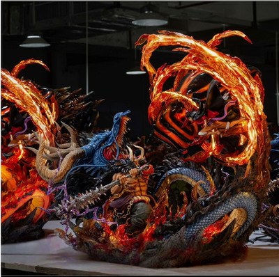 Ventus studio One Piece Kaido VS Luffy Resin Statue In STOCK Led Light H64cm